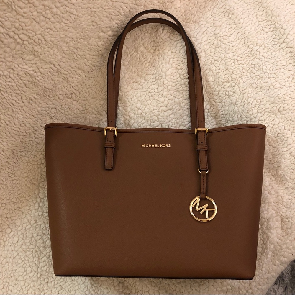 Authentic Michael Kors Saffiano Luggage Brown